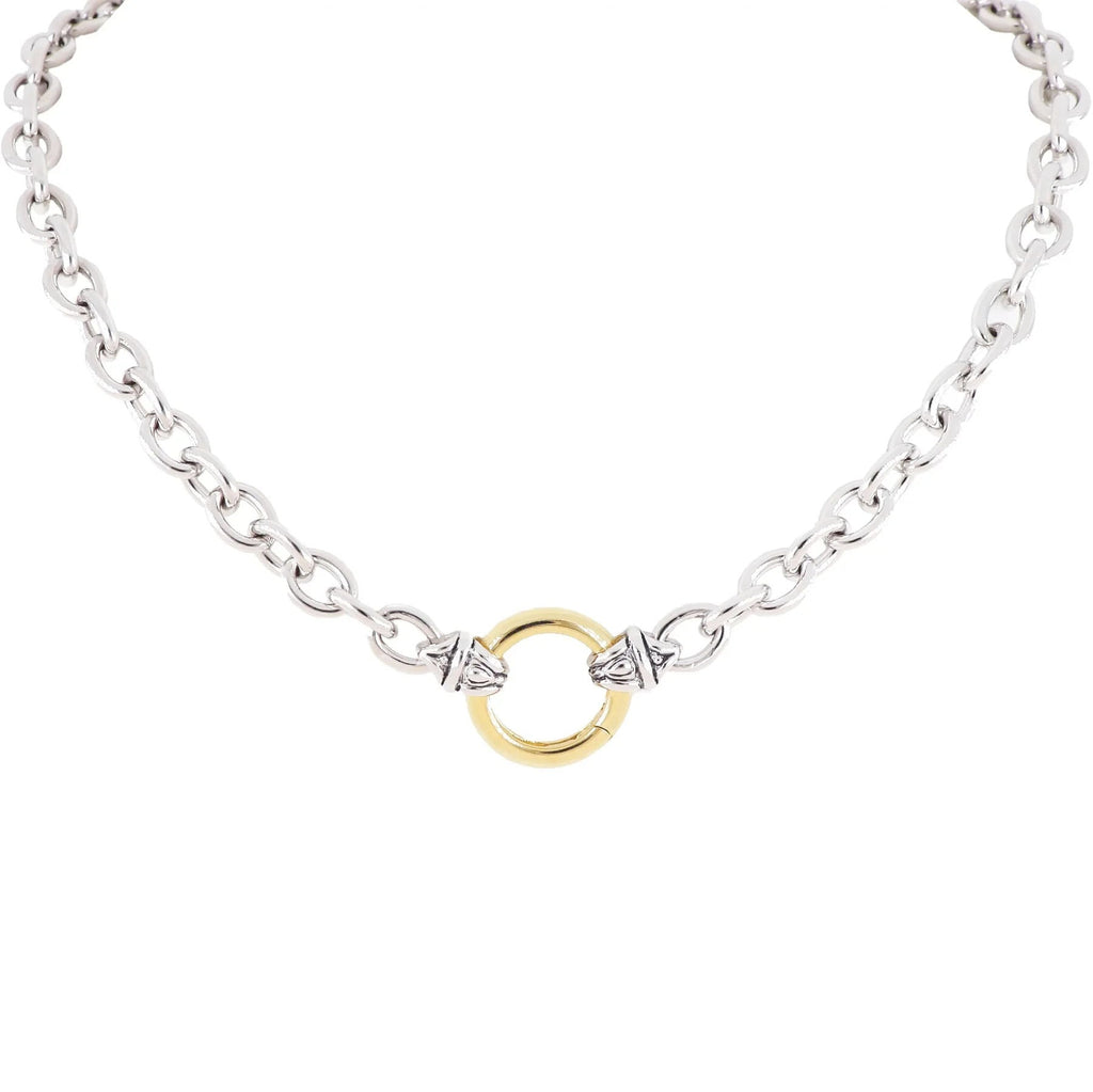 20th Anniversary Collection - Large Link Spring Ring Two-Tone Necklace by John Medeiros