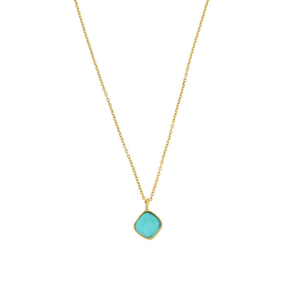 Bubble Diamond 16 Inch Adjustable Pendant Necklace - Teal by Michael Michaud