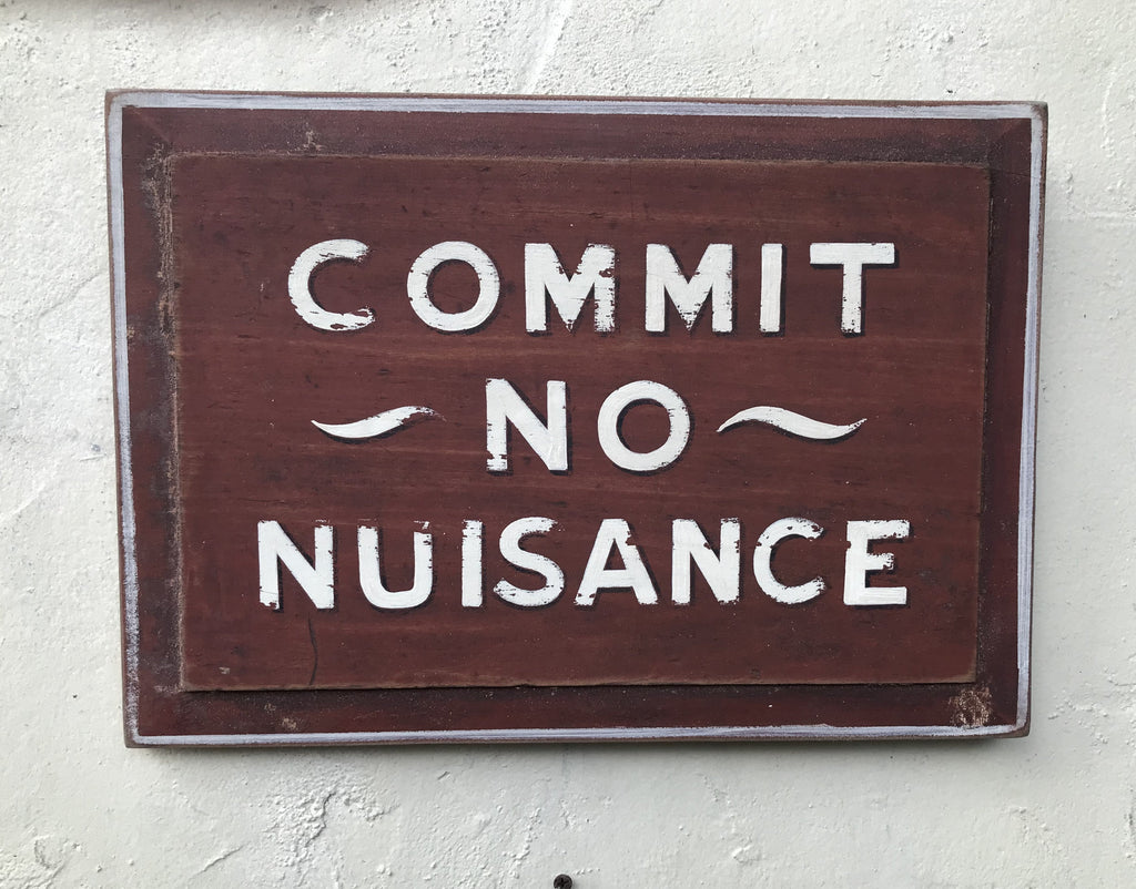 Commit No Nuisance (Red and White) (Panel) Americana Art
