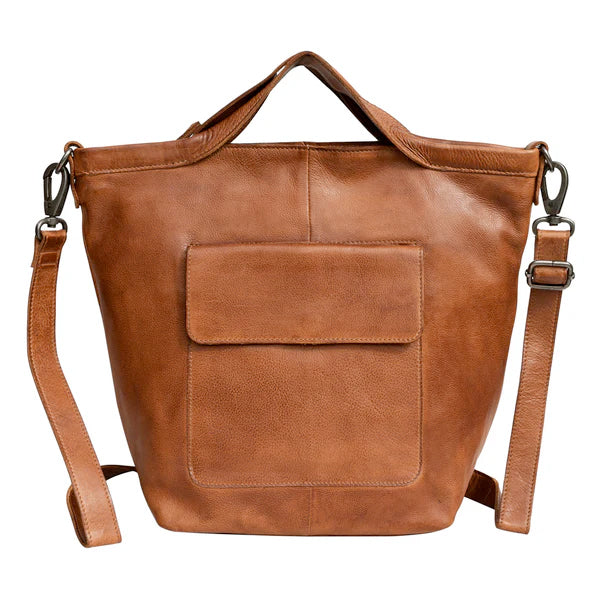 Bianca Leather Tote in Cognac