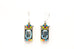 Multi Color Mosaic Square Crystal Earring by Firefly Jewelry