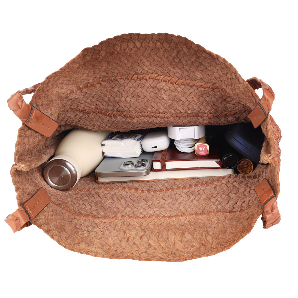 Studio Leather Tote in Saddle