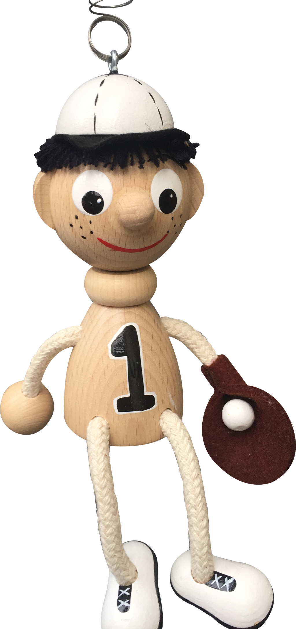 Baseball Player with Glove Handcrafted Wooden Jumpie