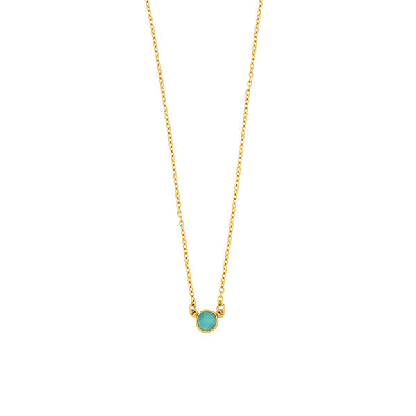 Bubble 16 Inch Adjustable Dainty Pendant Necklace - Teal by Michael Michaud