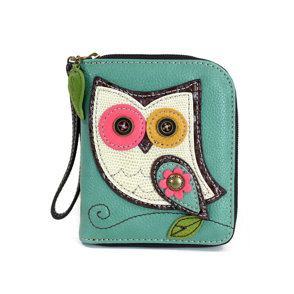 Owl Gen II Zip-Around Wallet in Teal by Chala