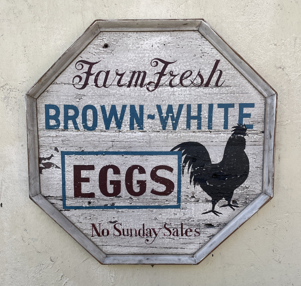 Farm Fresh Brown-White Eggs (Octagon) Americana Art