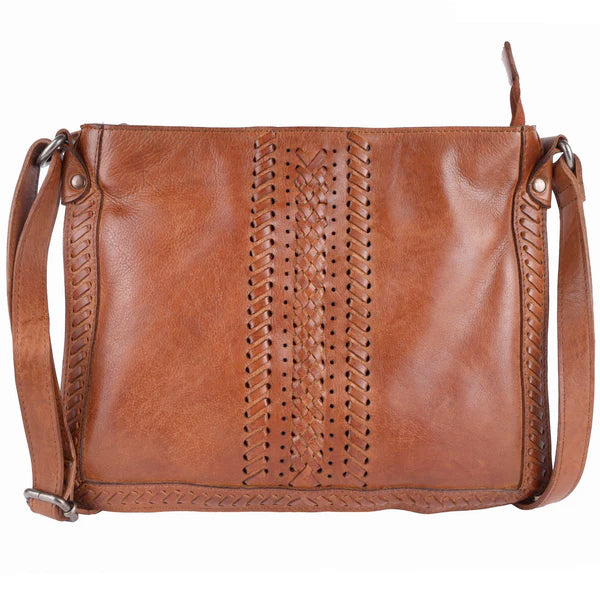 Gigi Leather Crossbody in Cognac