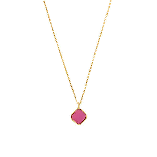 Bubble Diamond 16 Inch Adjustable Pendant Necklace - Pink by Michael Michaud