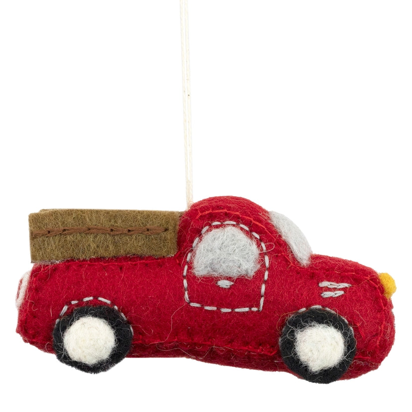 Love Truck Wool Ornament