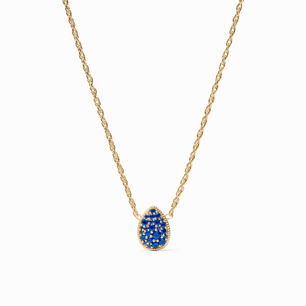 Pave Teardrop Delicate Necklace in Sapphire Blue by Julie Vos