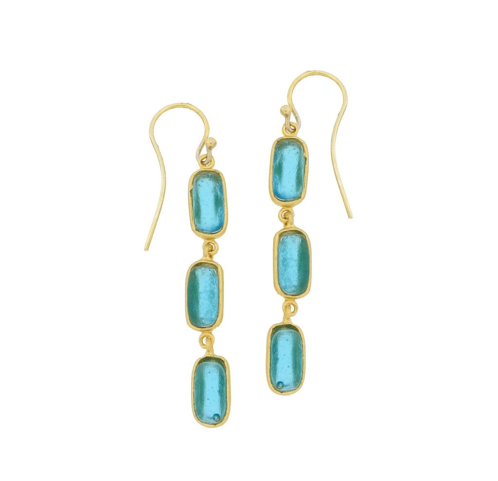 Turquoise Bubble Diamonds Post Earrings by Michael Michaud