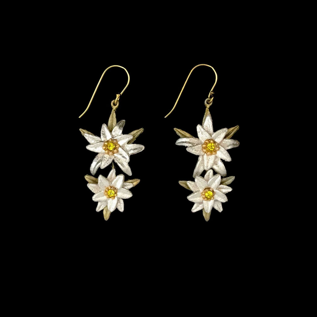 Edelweiss Long Wire Earrings by Michael Michaud