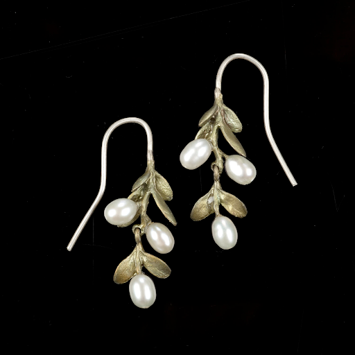 Boxwood Wire Drop Earrings by Michael Michaud
