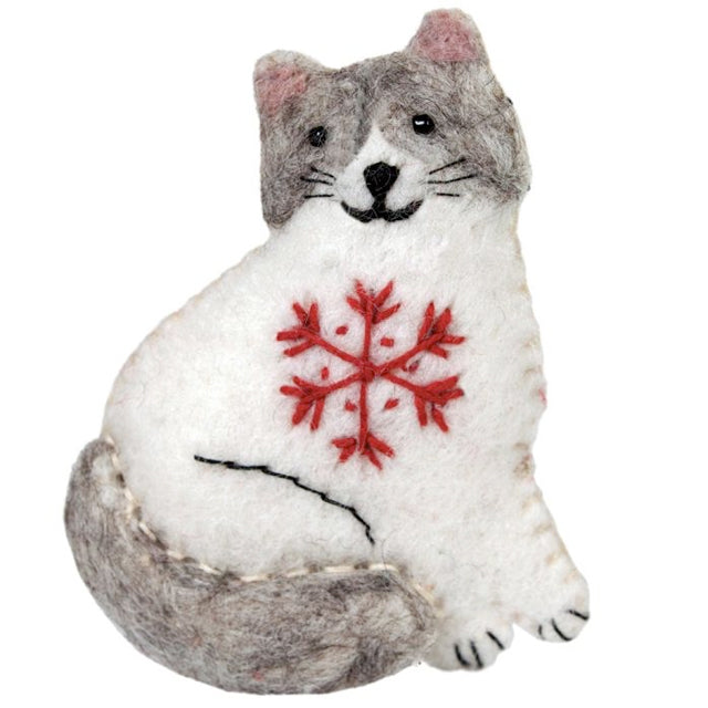 Snowflake Ragamuffin Wool Ornament