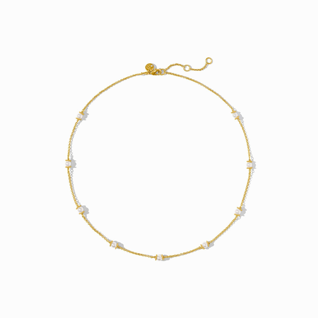 Hydra Delicate Station Necklace in Pearl by Julie Vos