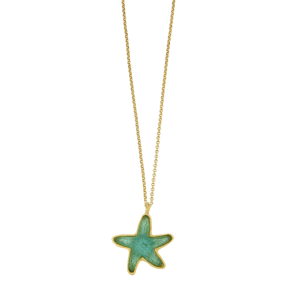 Under the Sea 16 Inch Adjustable Star Fish Pendant Necklace - Teal by Michael Michaud