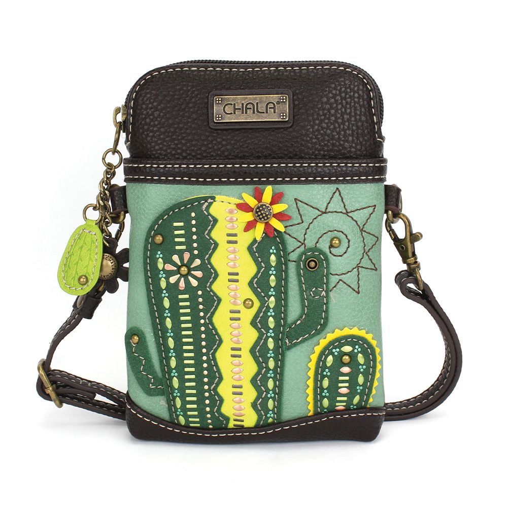 Cactus Dazzled Cellphone Crossbody in Teal by Chala