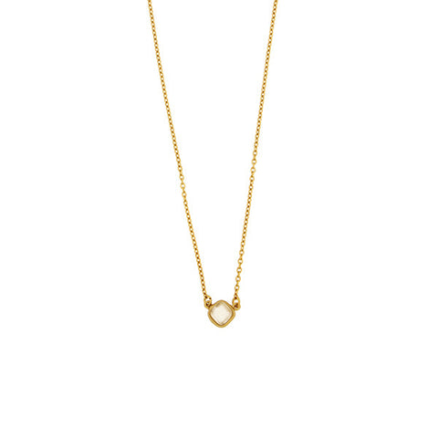 Bubble Diamond 16 Inch Adjustable Dainty Pendant Necklace - Frost Clear by Michael Michaud
