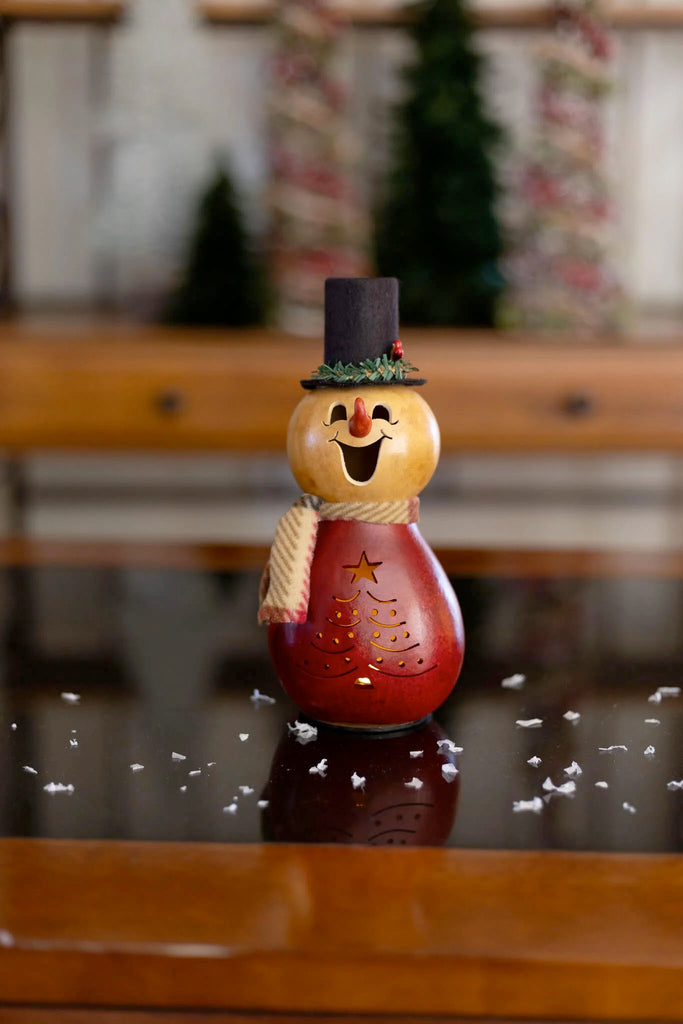 Robin Snowman Miniature Gourd