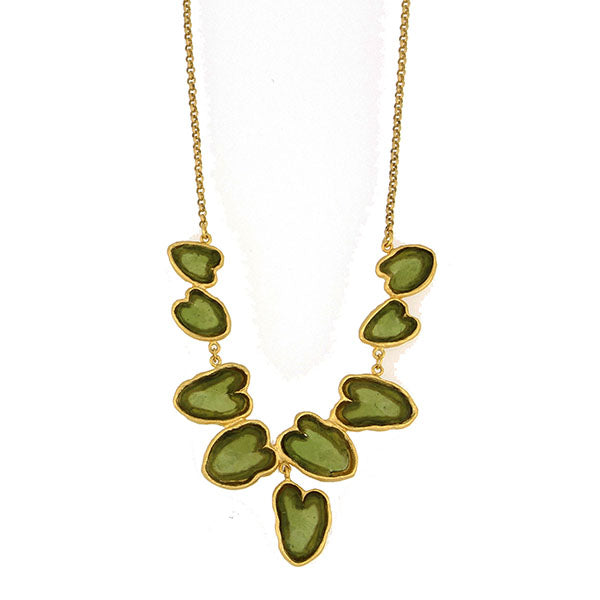 Water Lily 16 Inch Adjustable Leaf Necklace by Michael Michaud