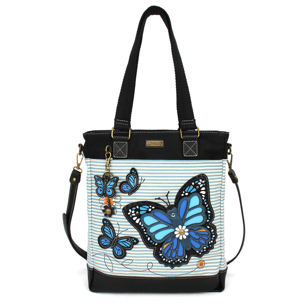 Blue Butterfly Work Tote in Blue Stripe by Chala