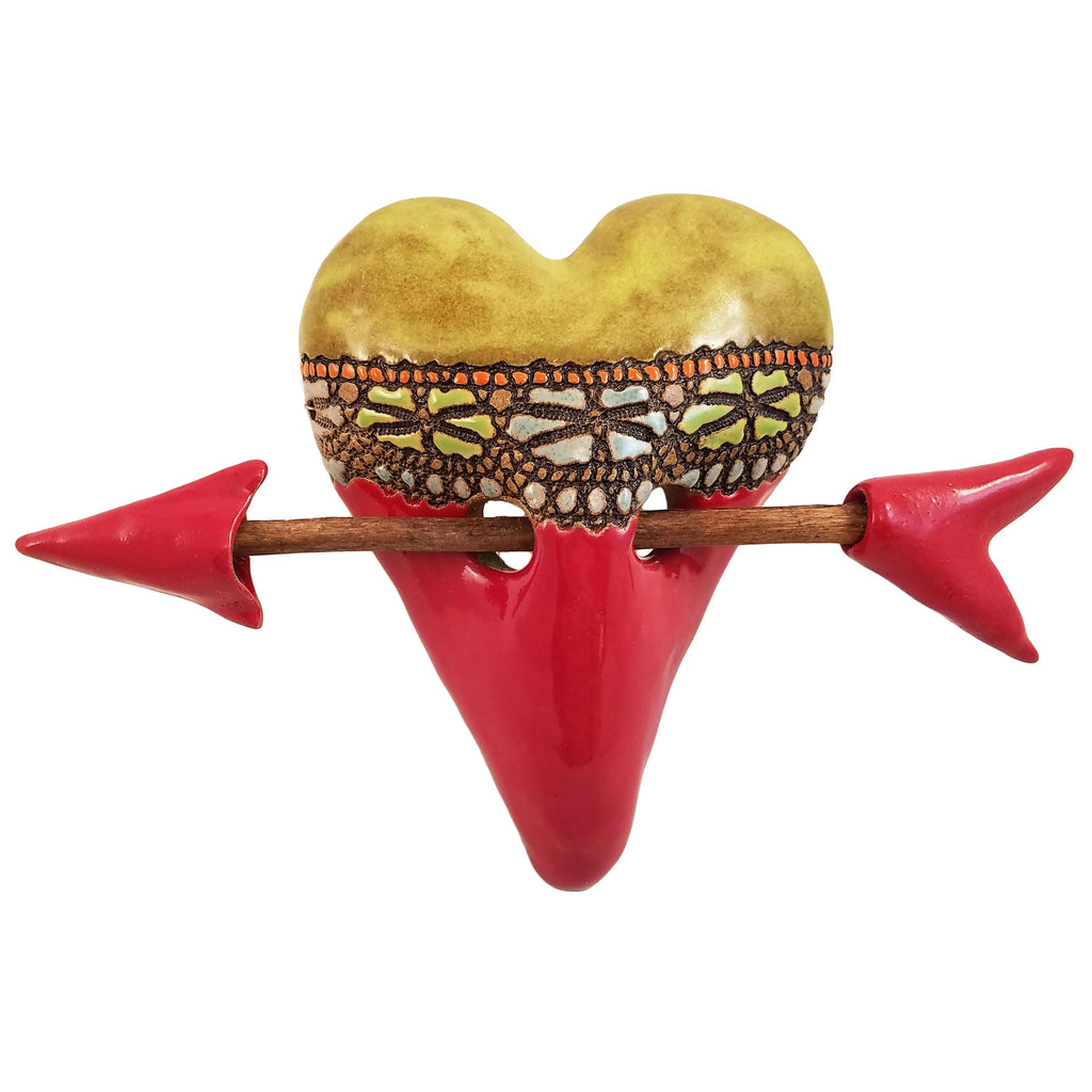 Little Harlequin in Red Ceramic Wall Art by Laruie Pollpeter