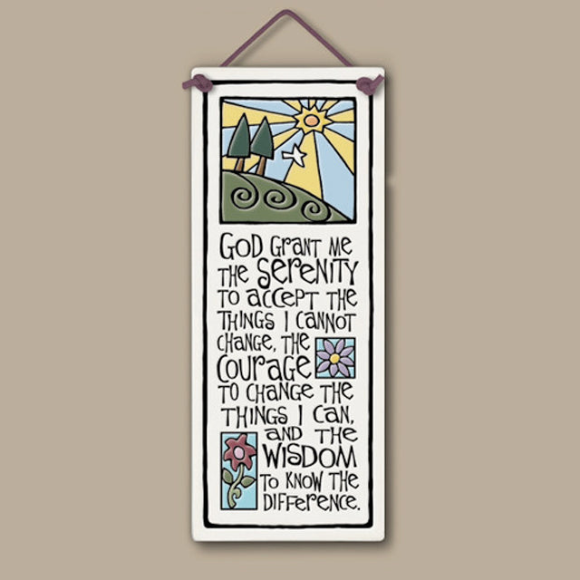 Serenity Prayer Wall Art Large Tall Ceramic Tile