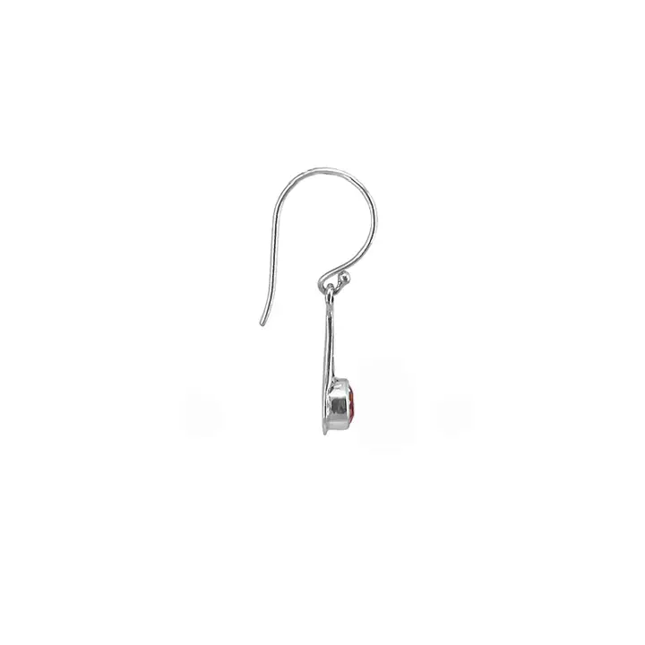 Sterling Silver Dangle Earrings with Garnet