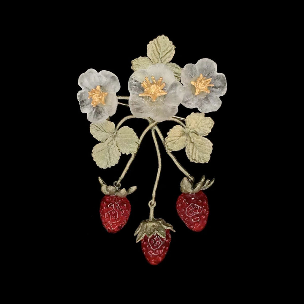 Spring Strawberry Statement Brooch by Michael Michaud