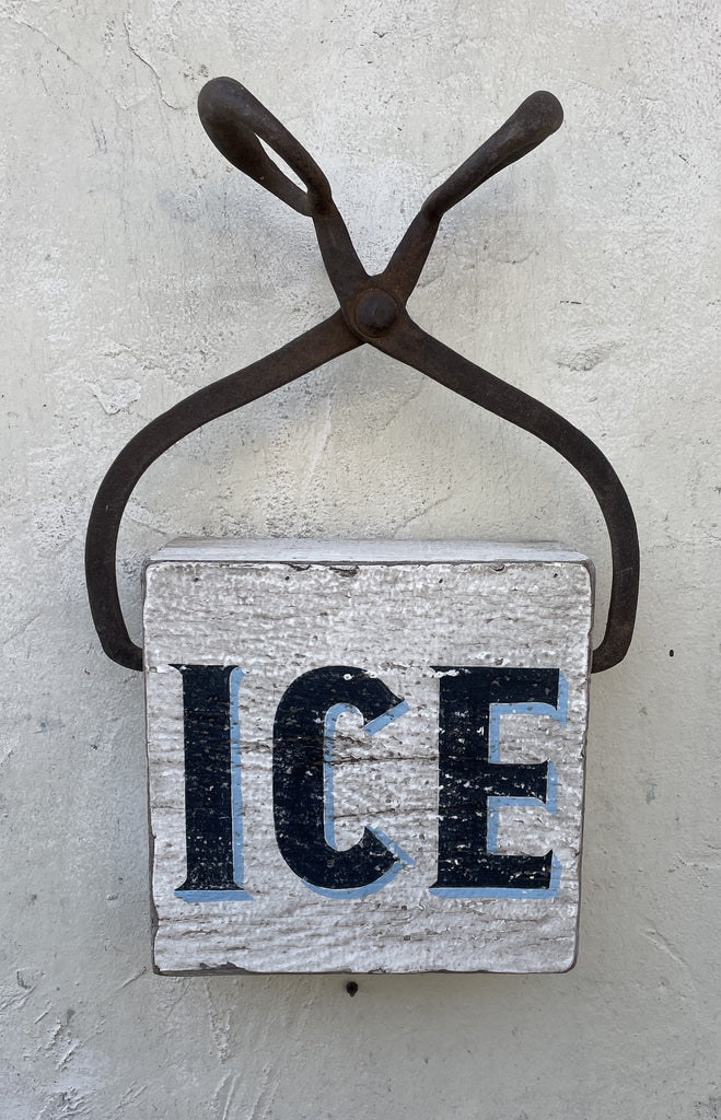 ICE with Antique Tongs Americana Art