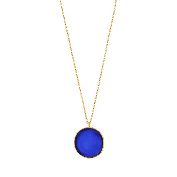 Bubble 16 Inch Adjustable Large Pendant Necklace - Cobalt by Michael Michaud
