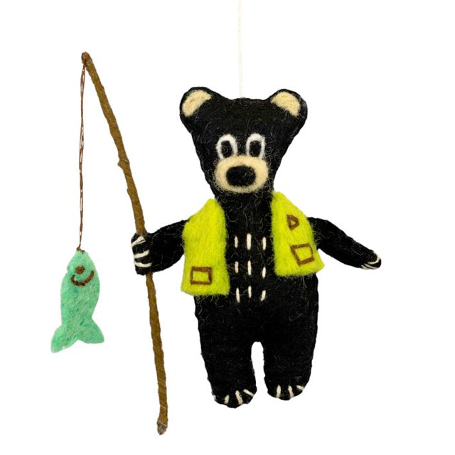 Camp Bear Wool Ornament