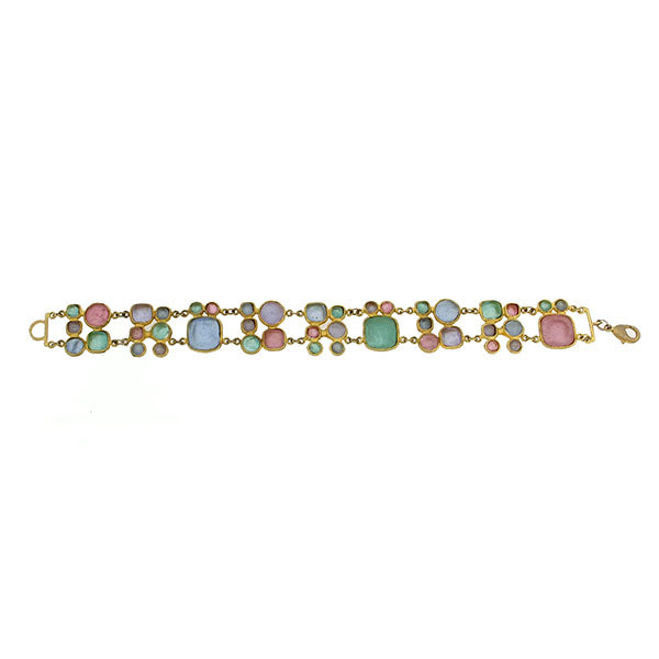 Droplets Pink, Aqua, Amethyst, Iris Bracelet by Michael Michaud