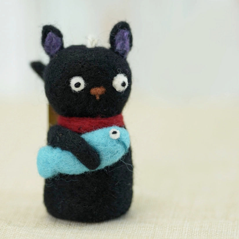 Black Cat Woolie Ornament