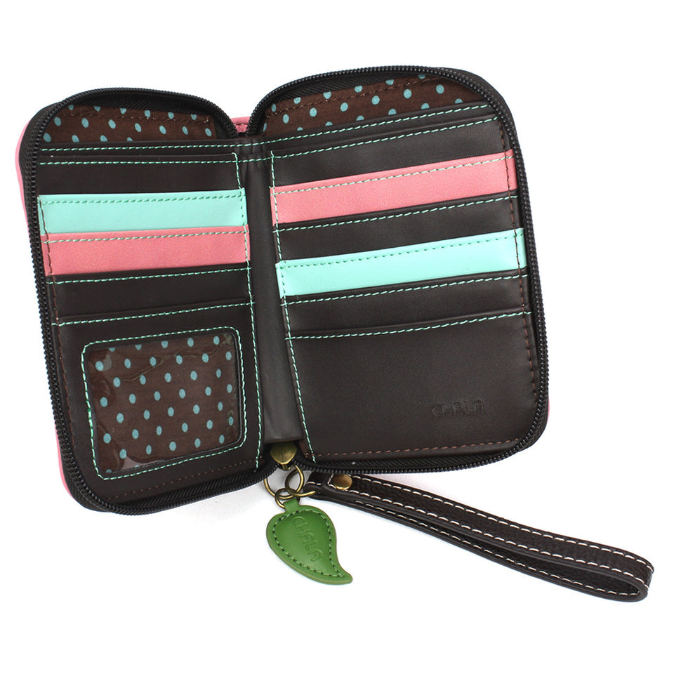 Hummingbird A Zip-Around Wallet in Pink by Chala