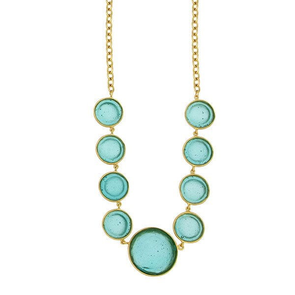 Bubble 16 Inch Adjustable Necklace - Teal by Michael Michaud