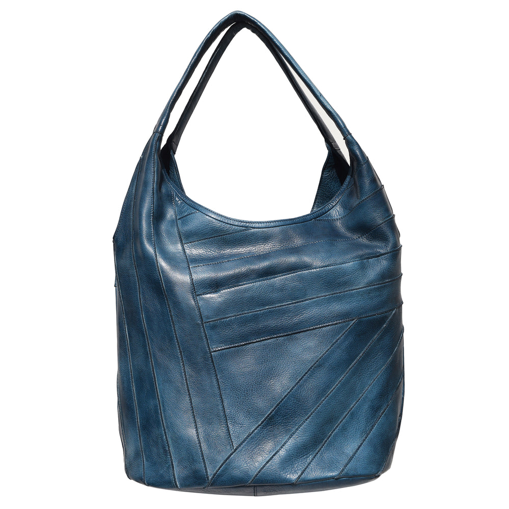 Kiki Leather Shoulder Bag in Demin