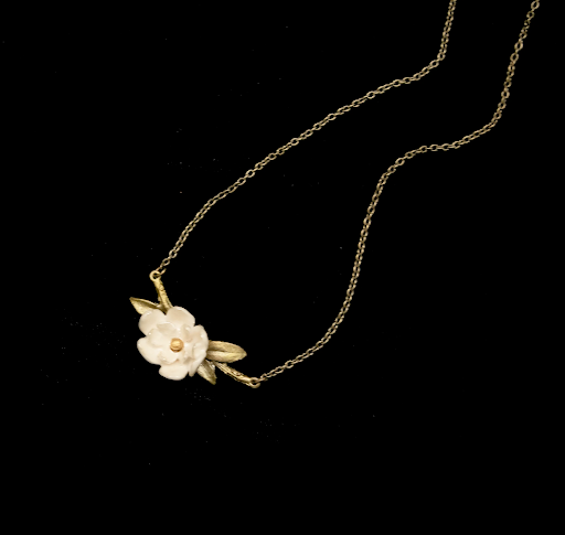 Magnolia 16 Inch Adjustable Branch Pendant Necklace by Michael Michaud