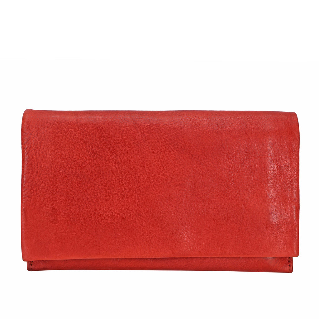 Eloise Leather Wallet in Red