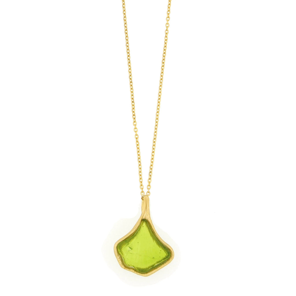 Ginkgo 16 Inch Adjustable Leaf Pendant Necklace by Michael Michaud