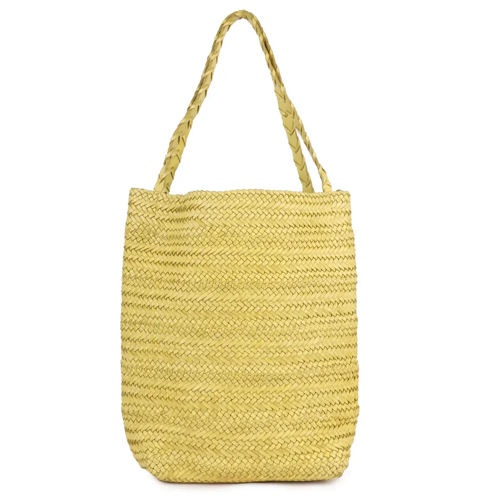 Studio Leather Tote in Yellow
