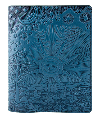 Leather Composition Notebook - Roof Of Heaven in Sky Blue