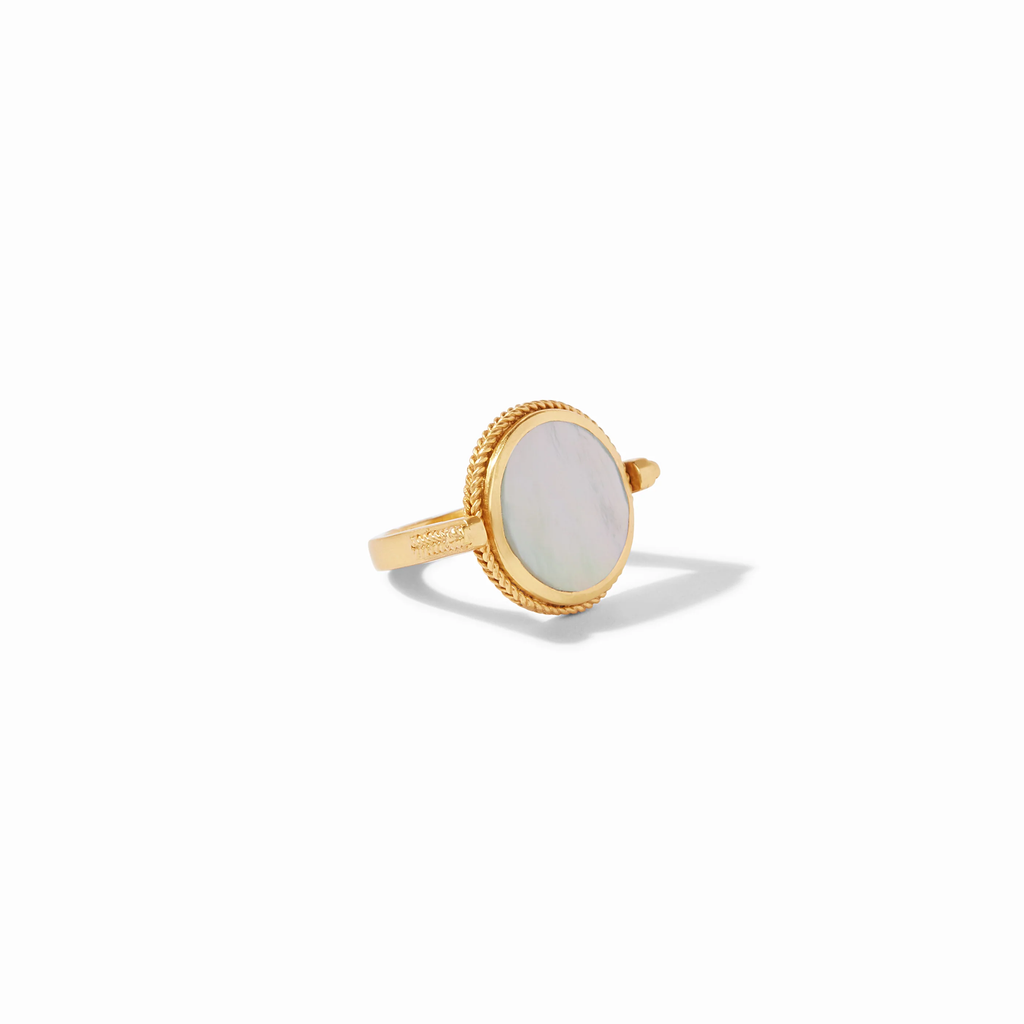 Coin Revolving Mother of Pearl Ring Size 7 by Julie Vos