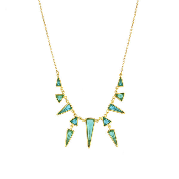 Teal and TurquoiseTrinity 16 Inch Adjustable Dangle Necklace by Michael Michaud