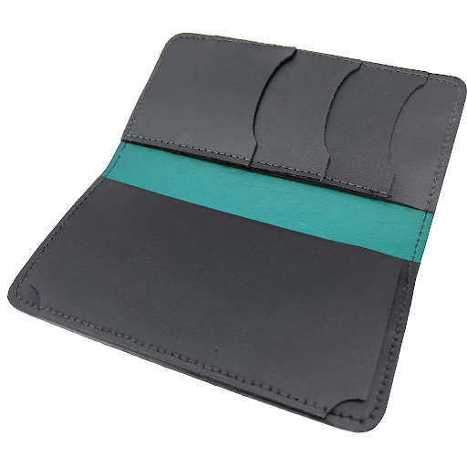 Dandelion Dragonfly Leather Checkbook in Teal
