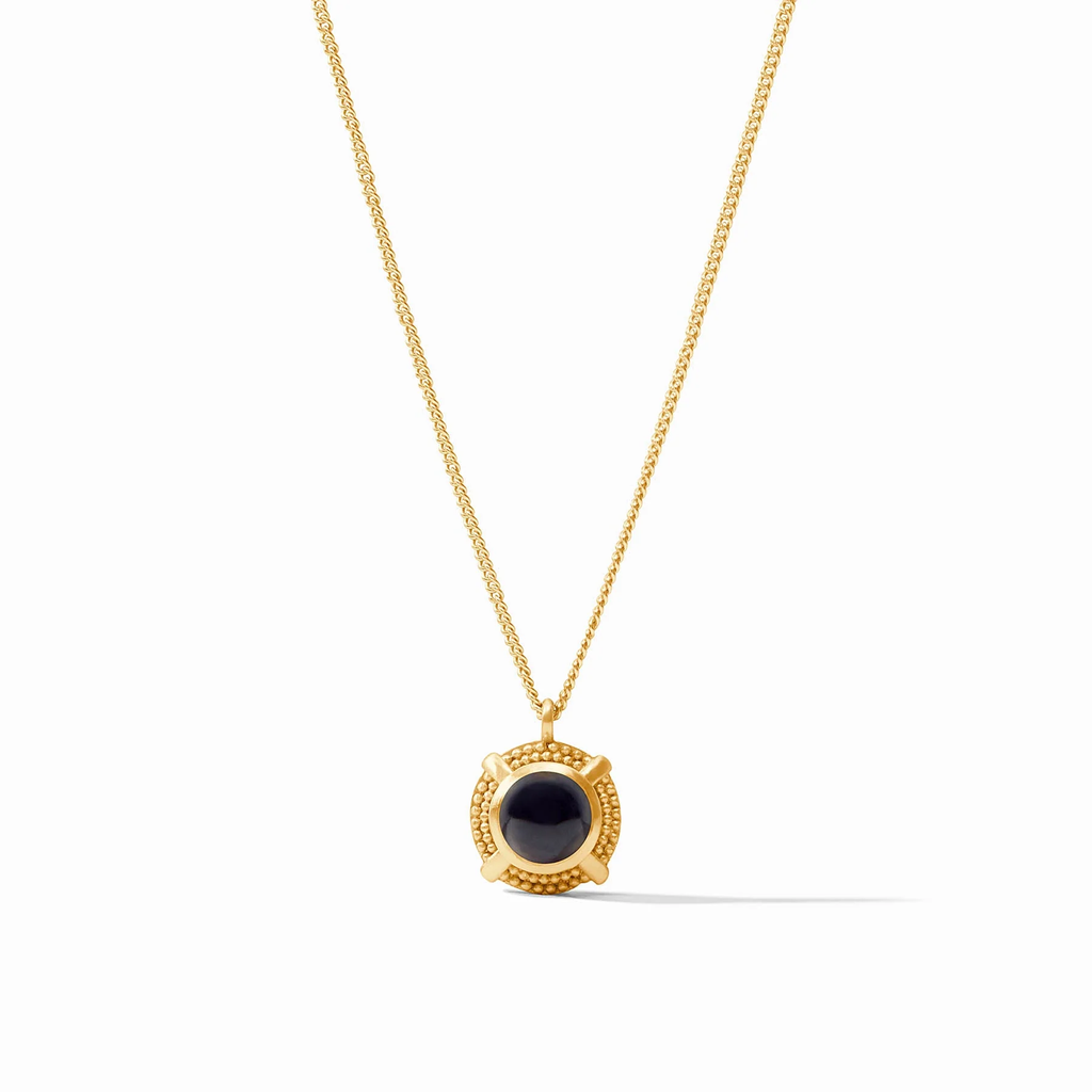 Cabochon Solitaire Necklace in Obsidian Black by Julie Vos