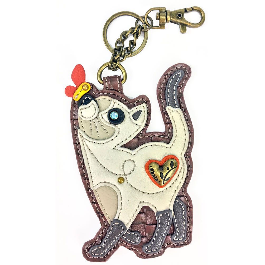 Slim Cat Coin Purse and Key Chain by Chala