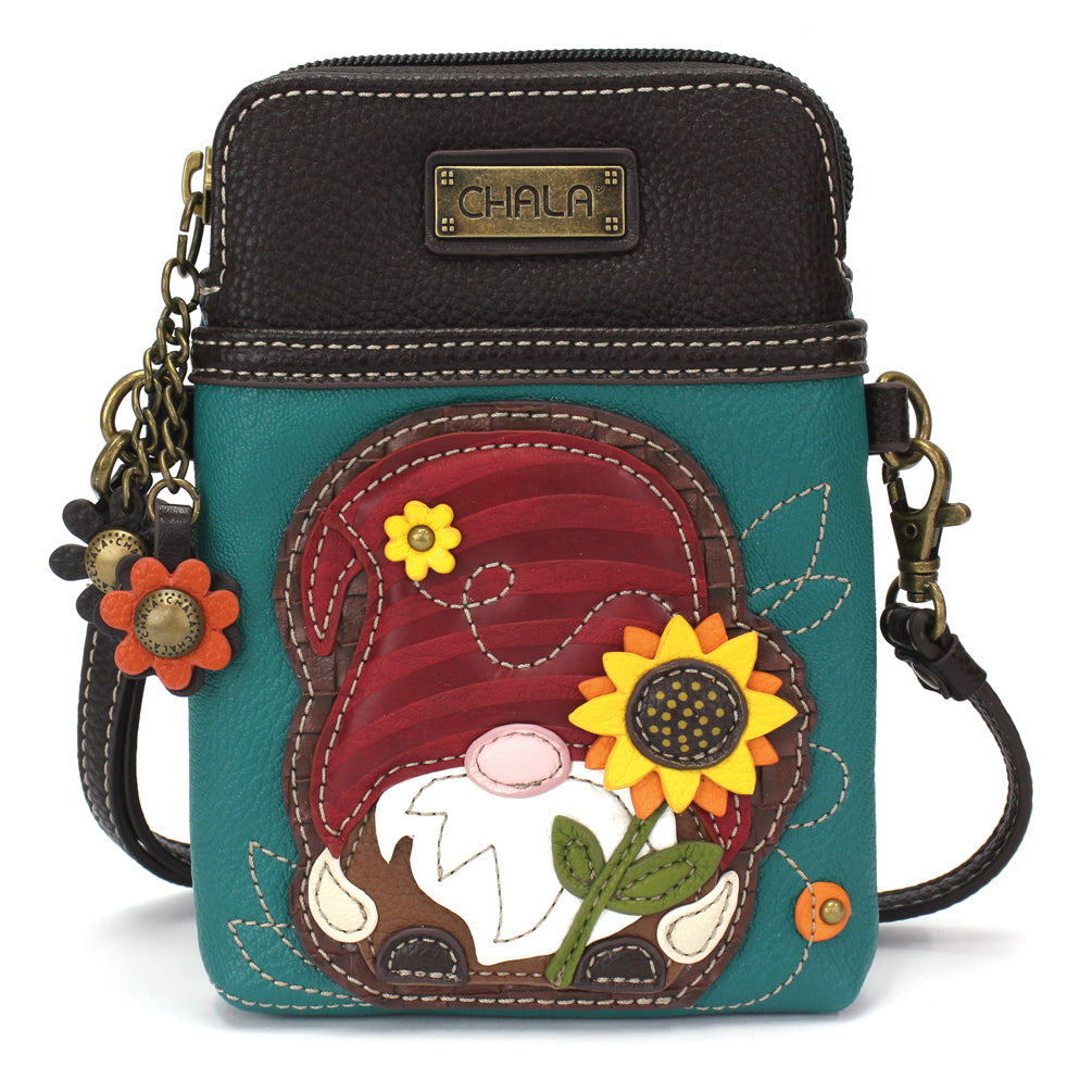 Gnome Cellphone Crossbody in Turquoise by Chala