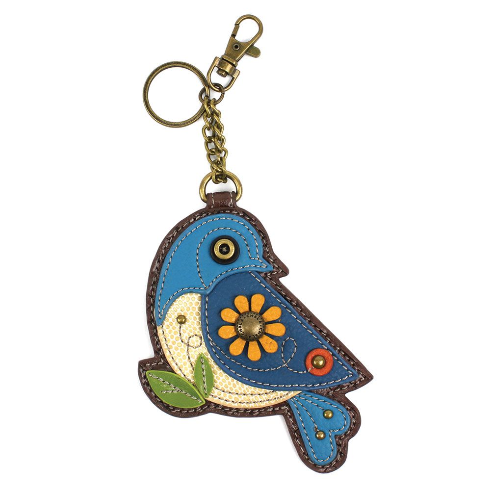 Blue Bird Coin Purse and Key Chain by Chala