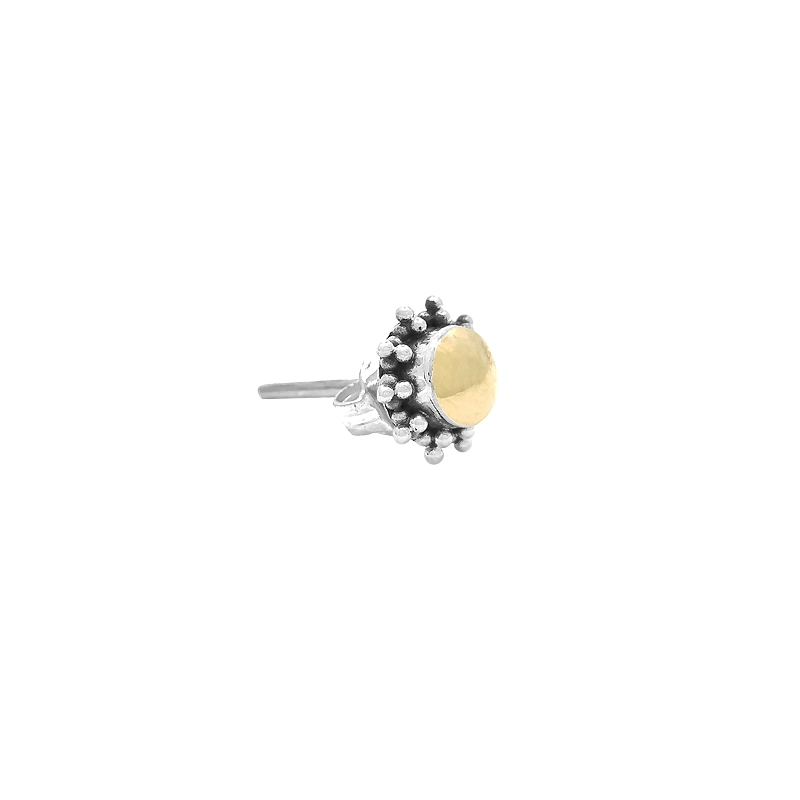 Sterling Silver and 22K Gold Sun Post Earrings